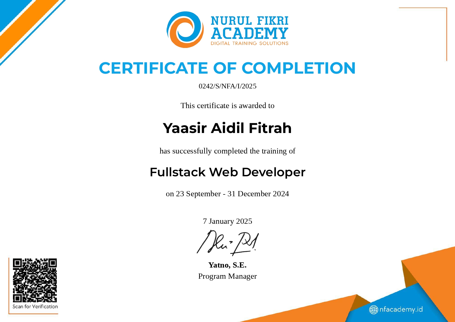 Fullstack Web Developer
